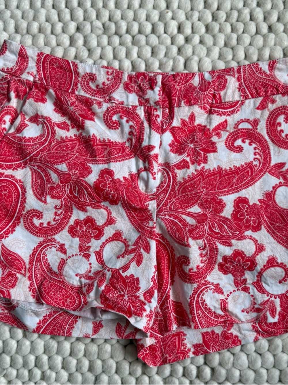 Women’s Kenji Coral/White Paisley Shorts Sz 6 Lightweight Summer Style